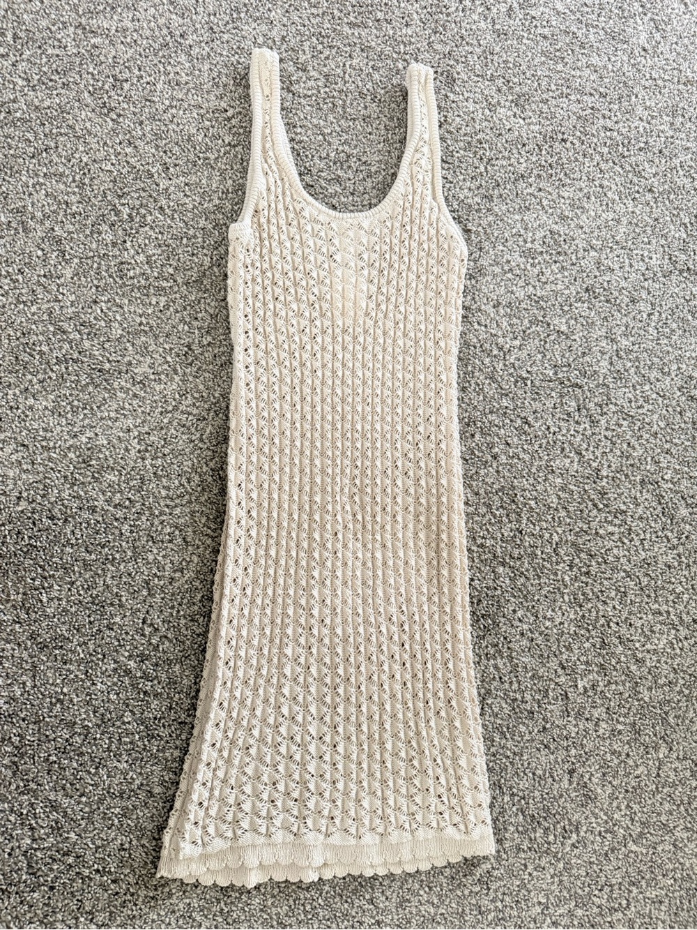 H&M Taupe Crochet Tank Dress